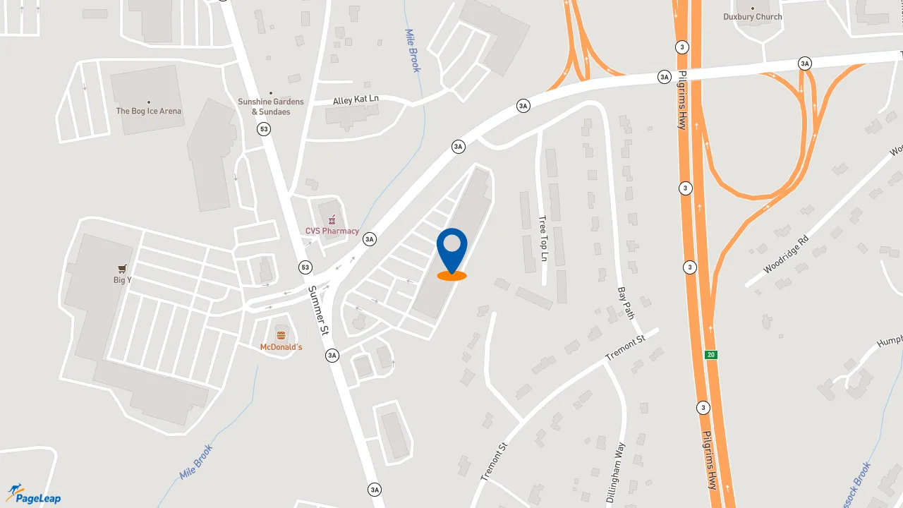 https://pageleap.com map showing location of Dunkin&#039; in Kingston.