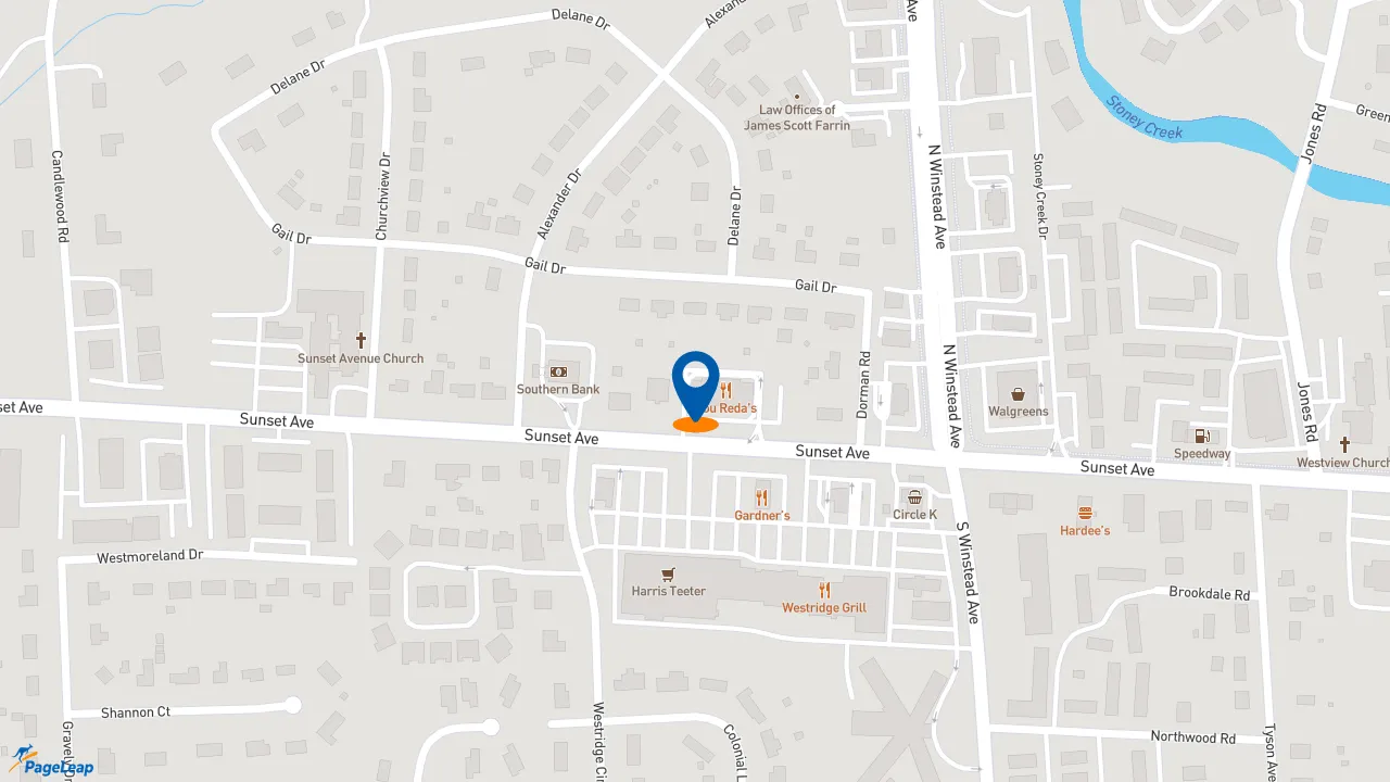 https://pageleap.com map showing location of Dunkin&#039; in Rocky Mount.