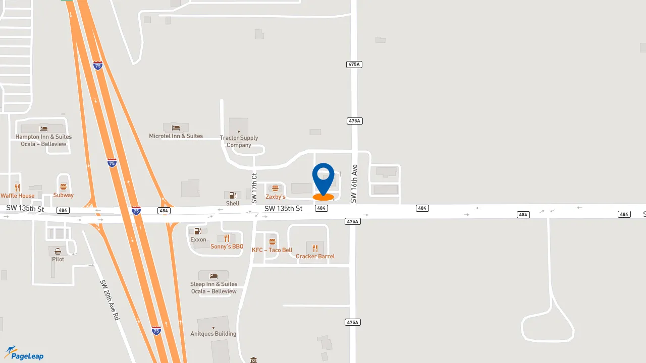 https://pageleap.com map showing location of Dunkin&#039; in Ocala.