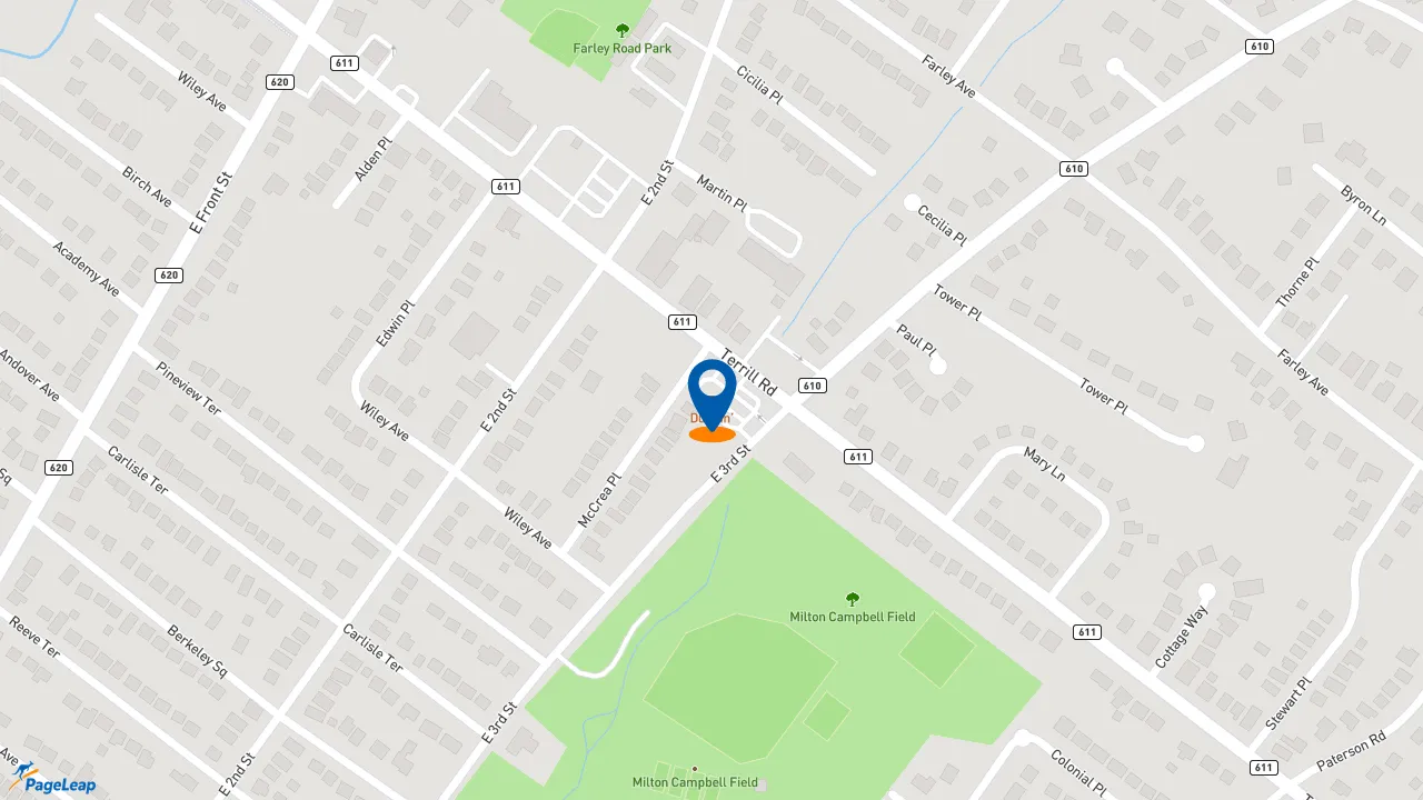 https://pageleap.com map showing location of Dunkin&#039; in Plainfield.
