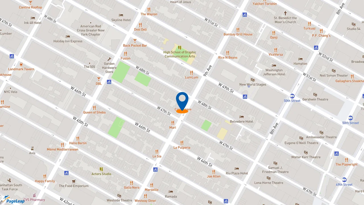 https://pageleap.com map showing location of Dunkin&#039; in New York.