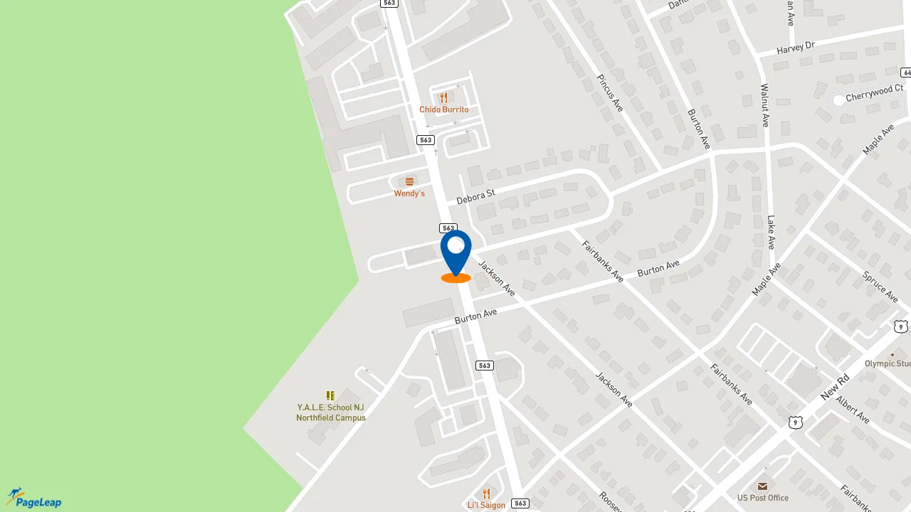 https://pageleap.com map showing location of Dunkin&#039; in Northfield.