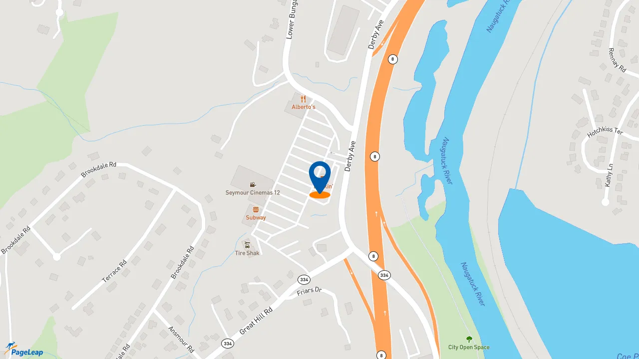 https://pageleap.com map showing location of Dunkin&#039; in Parkland.