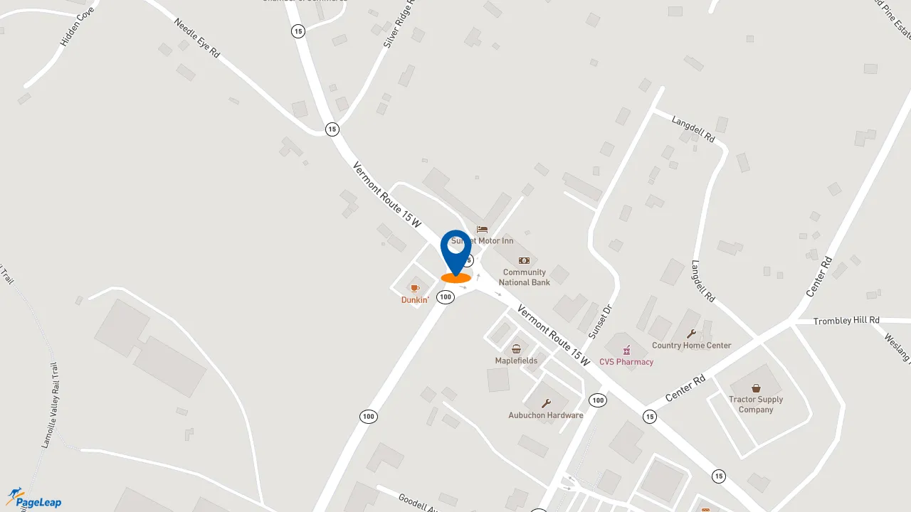 https://pageleap.com map showing location of Dunkin&#039; in Morristown.