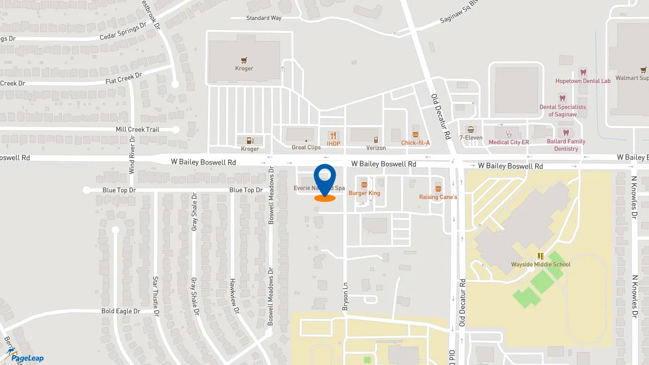 https://pageleap.com map showing location of Dunkin&#039; in Fort Worth.