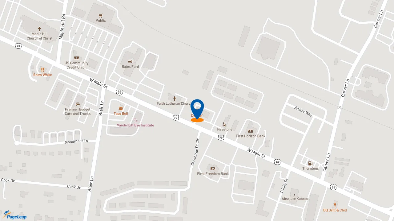 https://pageleap.com map showing location of Dunkin&#039; in Lebanon.
