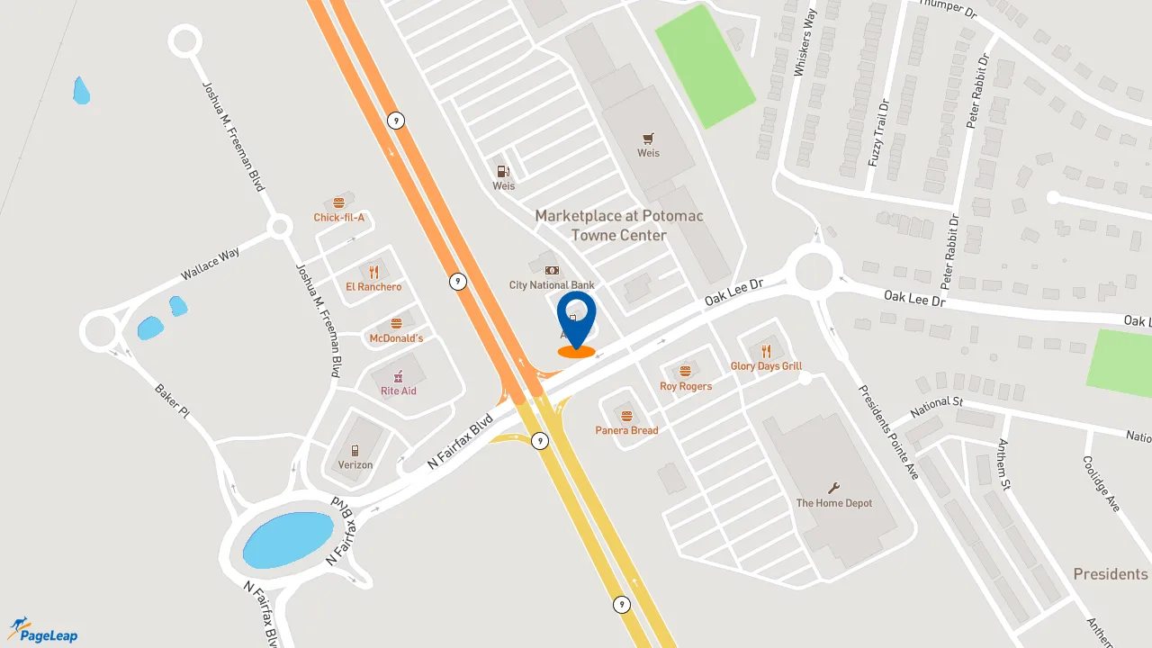 https://pageleap.com map showing location of Dunkin&#039; in Ranson.