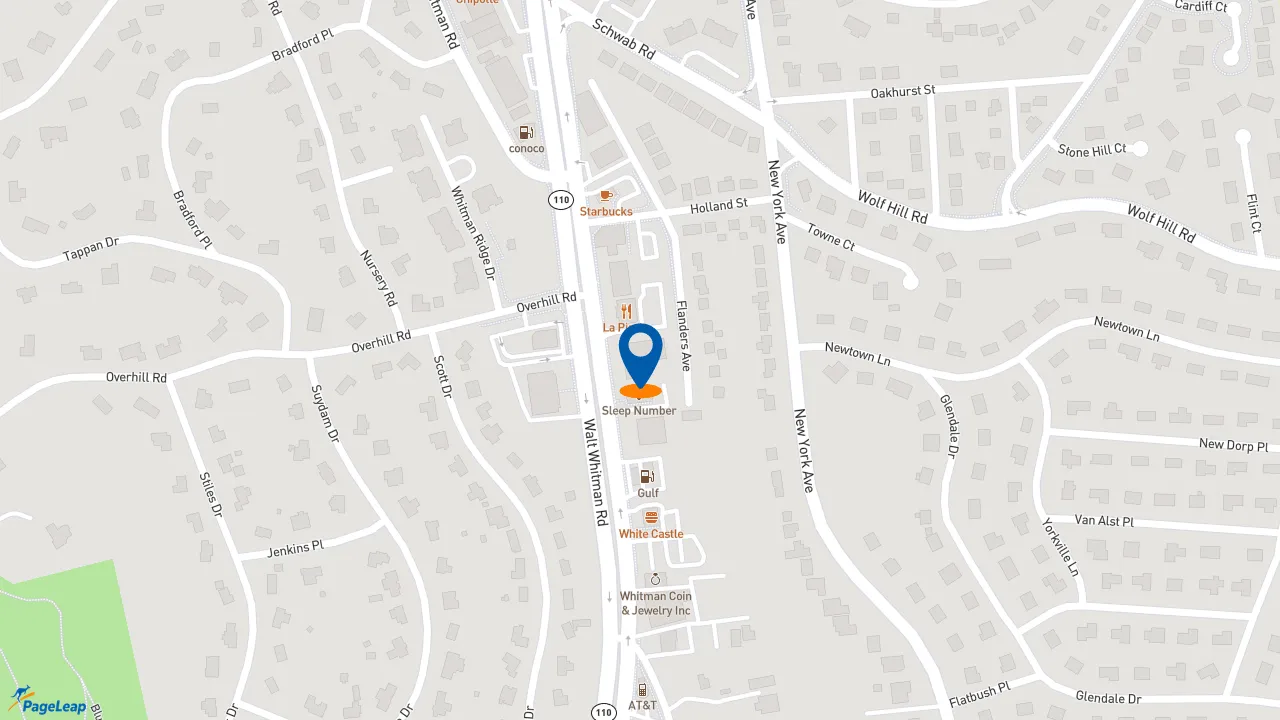 https://pageleap.com map showing location of Dunkin&#039; in Melville.