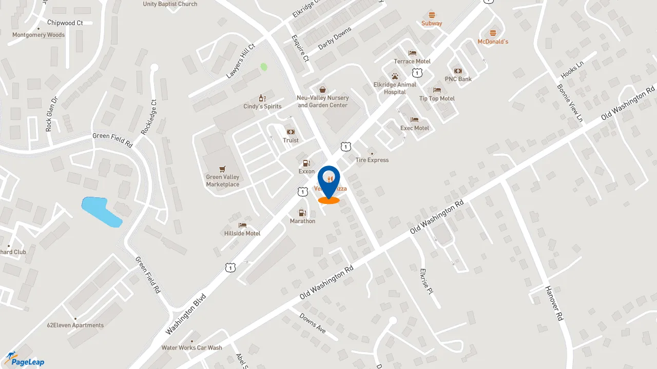 https://pageleap.com map showing location of Dunkin&#039; in Elkridge.