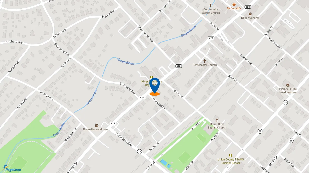 https://pageleap.com map showing location of Dunkin&#039; in Plainfield.