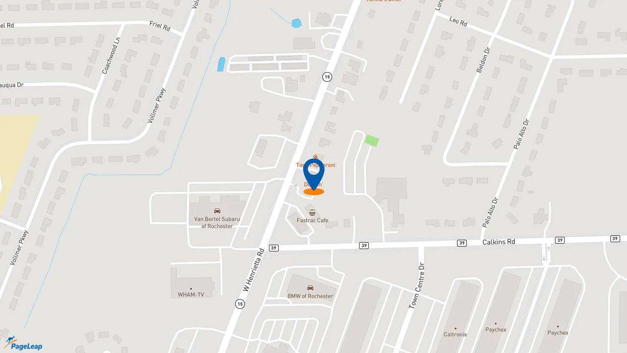 https://pageleap.com map showing location of Dunkin&#039; in City Of Rochester.