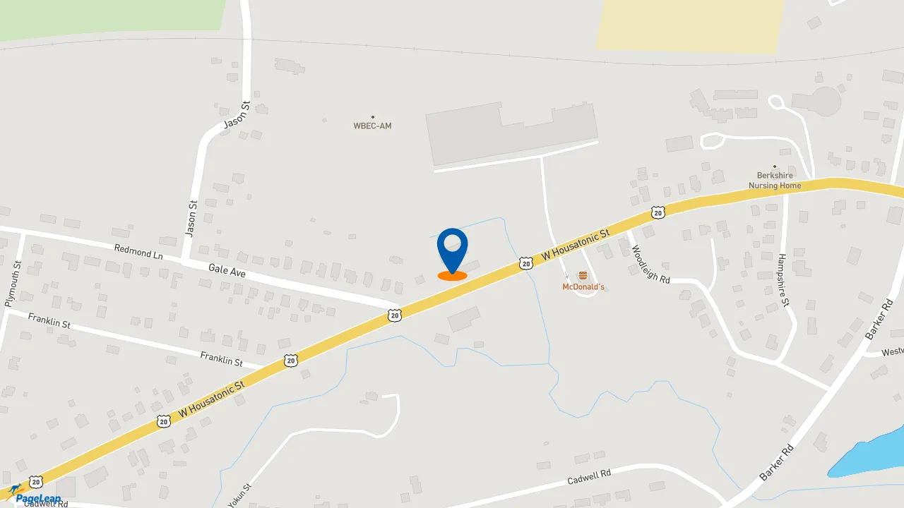 https://pageleap.com map showing location of Dunkin&#039; in Pittsfield.