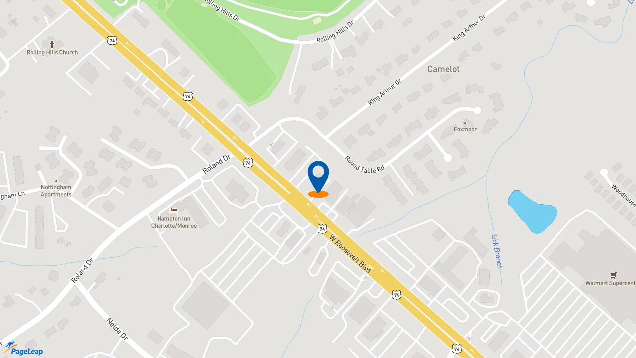 https://pageleap.com map showing location of Dunkin&#039; in Monroe.