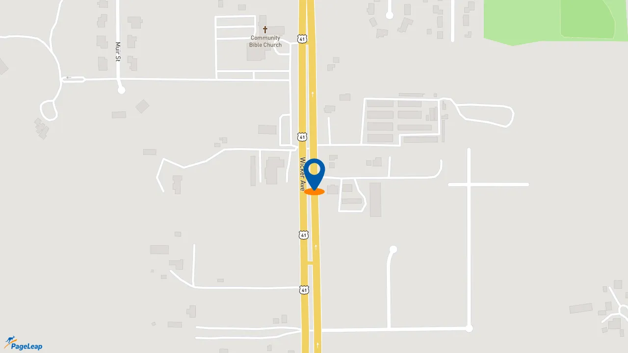 https://pageleap.com map showing location of Dunkin&#039; in Cedar Lake.