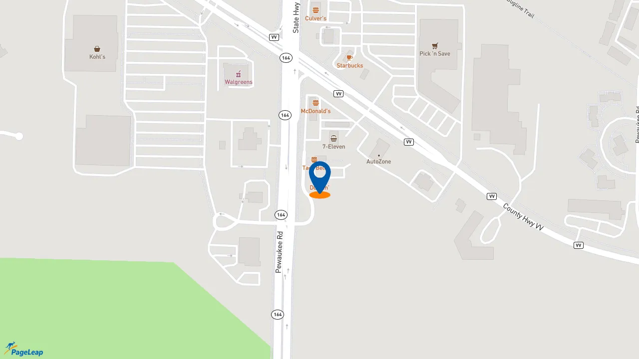 https://pageleap.com map showing location of Dunkin&#039; in Sussex.