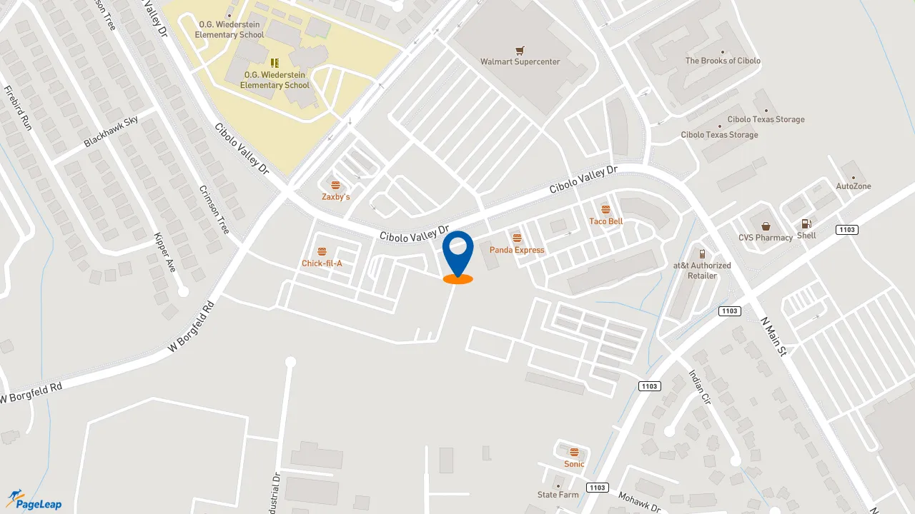https://pageleap.com map showing location of Dutch Bros Coffee in San Antonio.