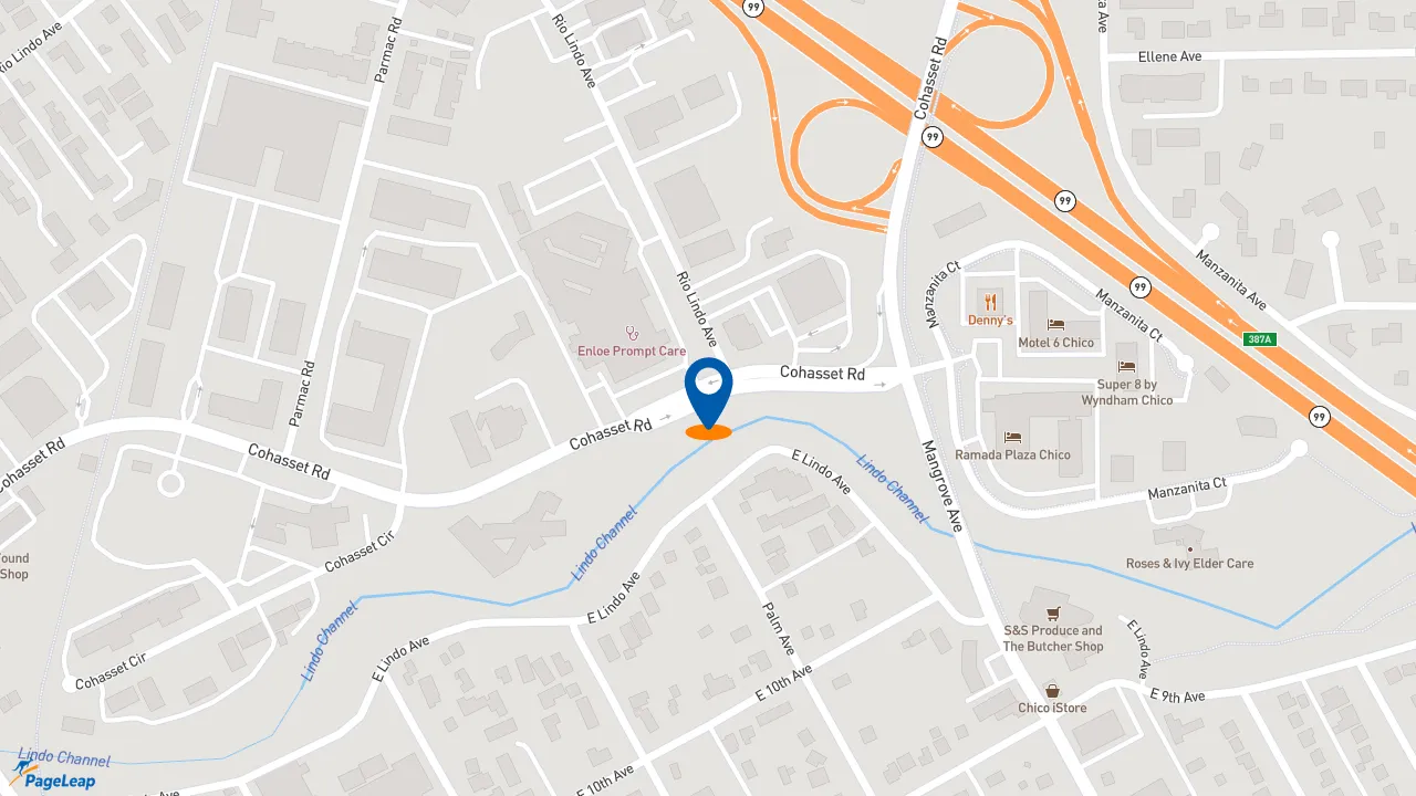 https://pageleap.com map showing location of Dutch Bros Coffee in Chico.
