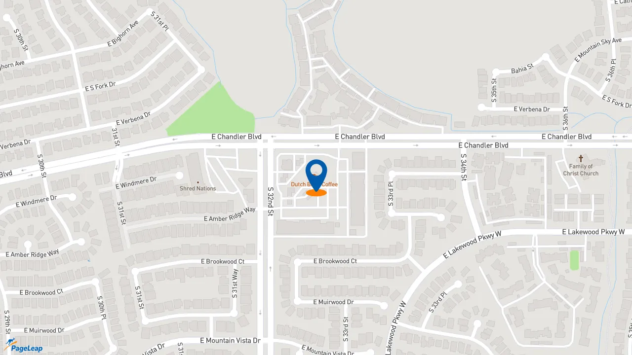 https://pageleap.com map showing location of Dutch Bros Coffee in Phoenix.