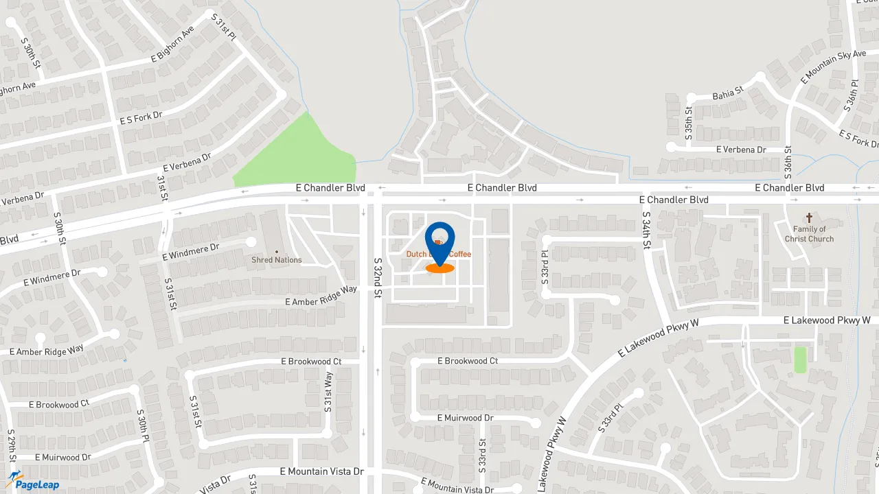 https://pageleap.com map showing location of Dutch Bros Coffee in Phoenix.