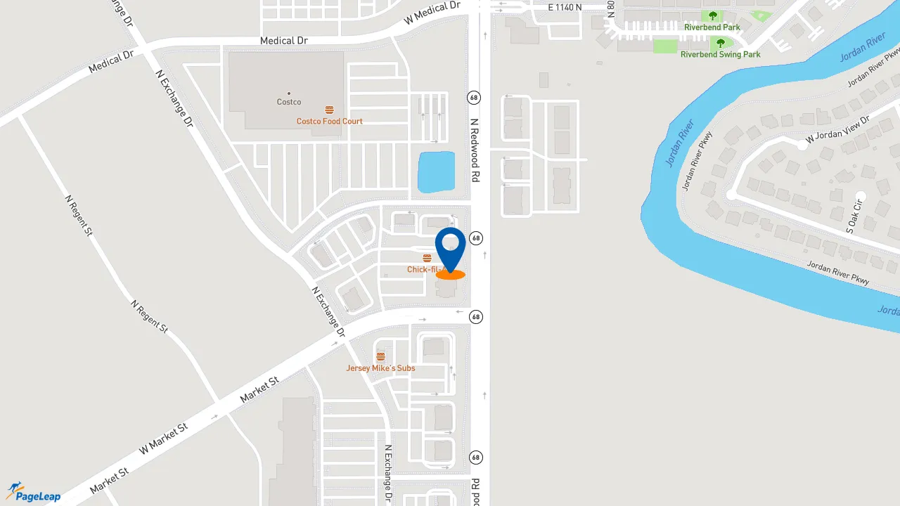 https://pageleap.com map showing location of Dutch Bros Coffee in Saratoga Springs.