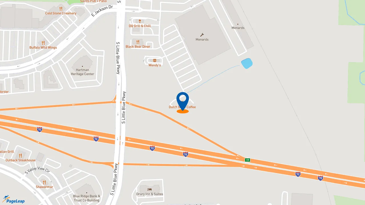 https://pageleap.com map showing location of Dutch Bros Coffee in Independence.
