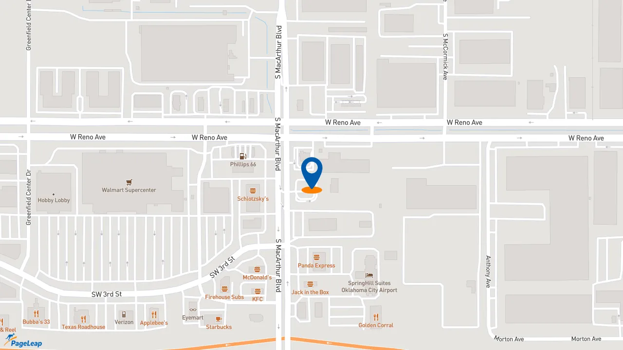https://pageleap.com map showing location of Dutch Bros Coffee in Oklahoma City.