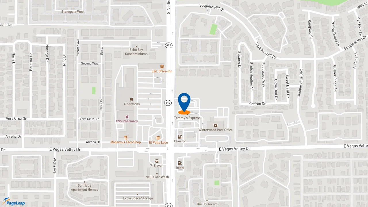 https://pageleap.com map showing location of Dutch Bros Coffee in Las Vegas.