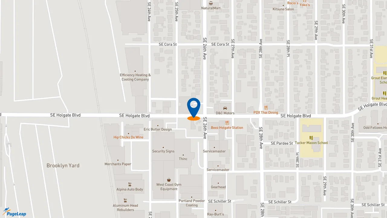 https://pageleap.com map showing location of Dutch Bros Coffee in Portland.