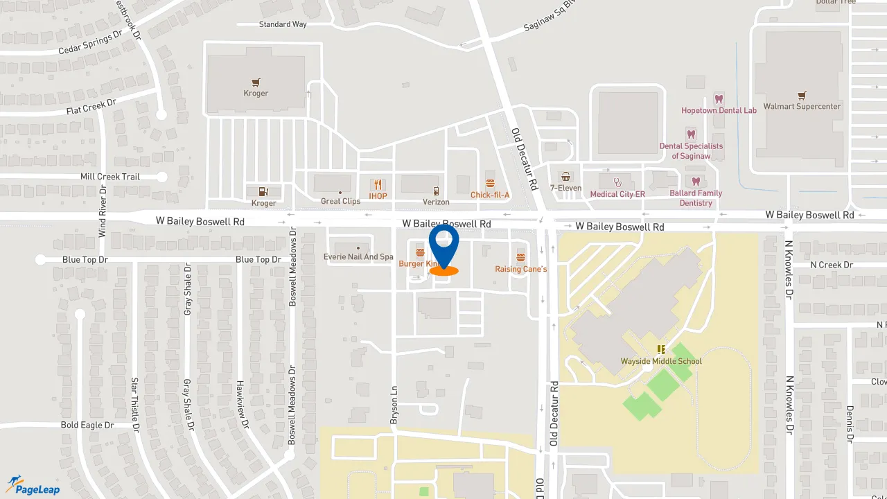 https://pageleap.com map showing location of Dutch Bros Coffee in Fort Worth.