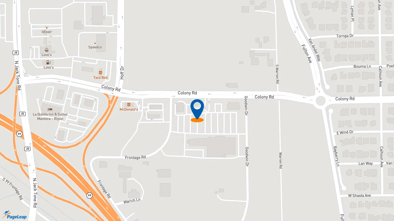 https://pageleap.com map showing location of Dutch Bros Coffee in Ripon.