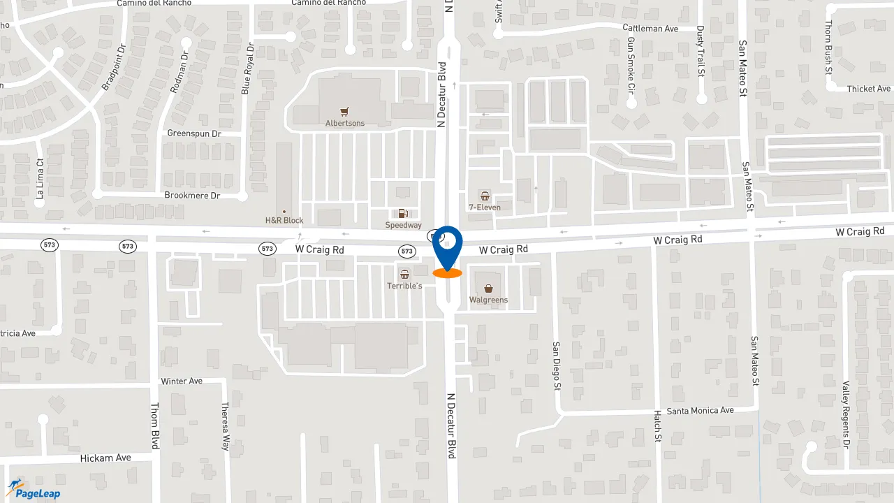 https://pageleap.com map showing location of Dutch Bros Coffee in Las Vegas.