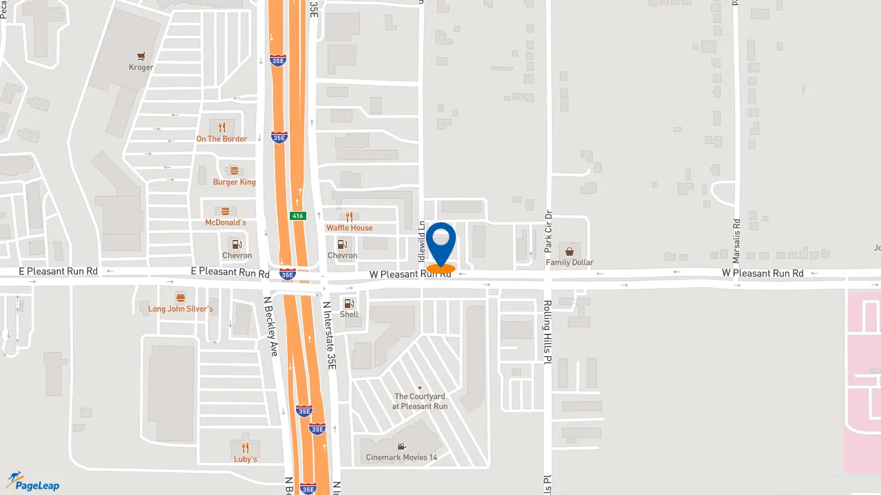 https://pageleap.com map showing location of Dutch Bros Coffee in Lancaster.