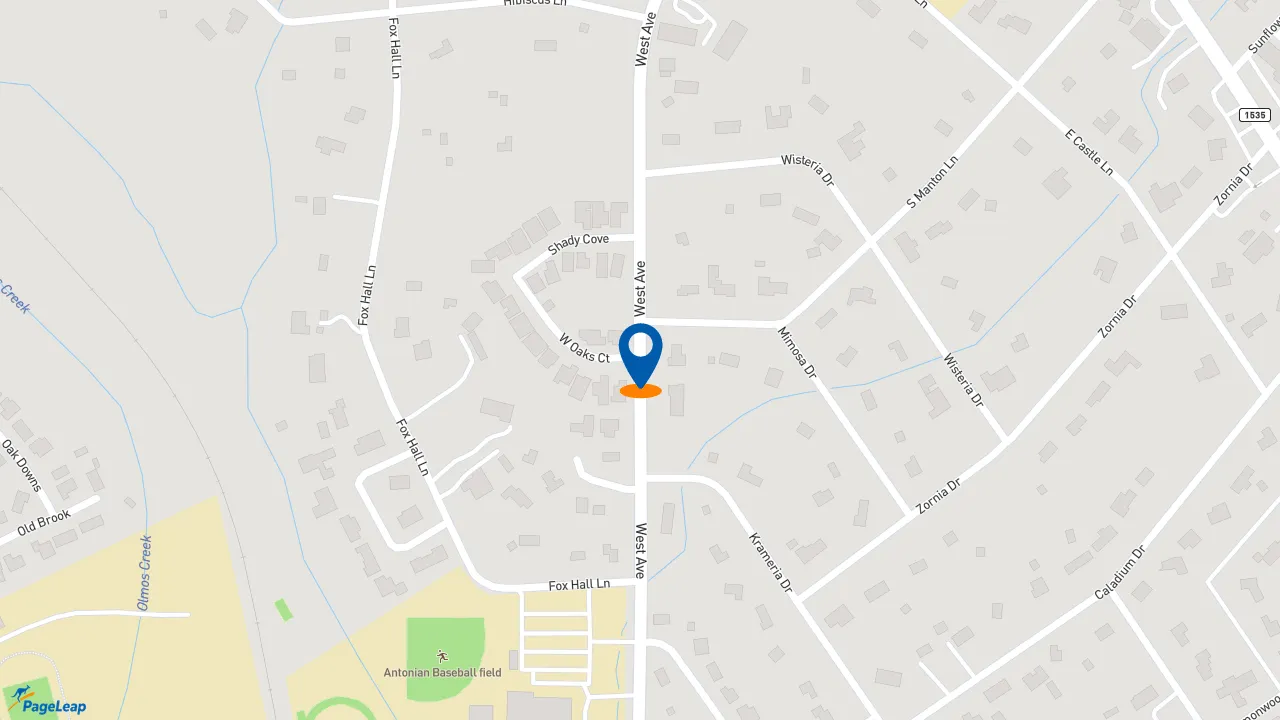 https://pageleap.com map showing location of Dutch Bros Coffee in Castle Hills.