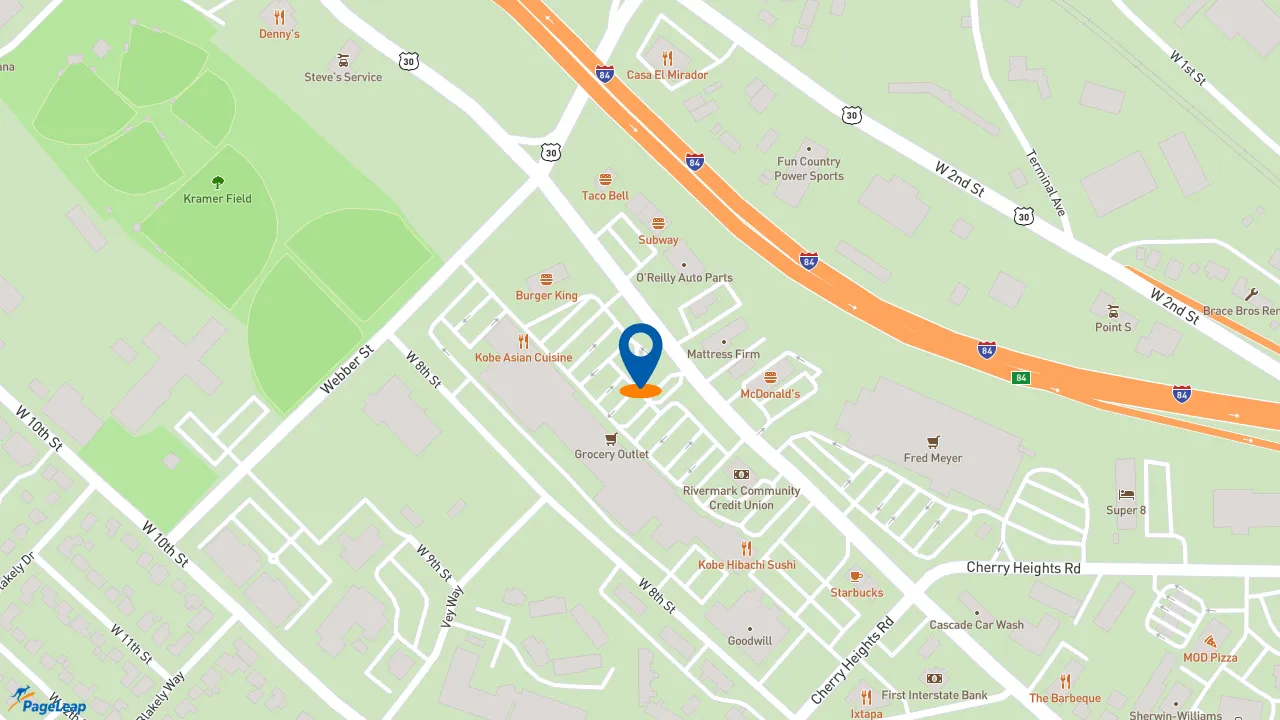 https://pageleap.com map showing location of Dutch Bros Coffee in The Dalles.