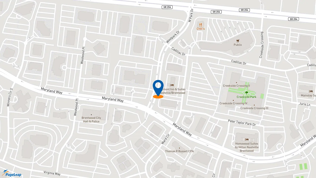 https://pageleap.com map showing location of Edelman Financial Engines in Brentwood.