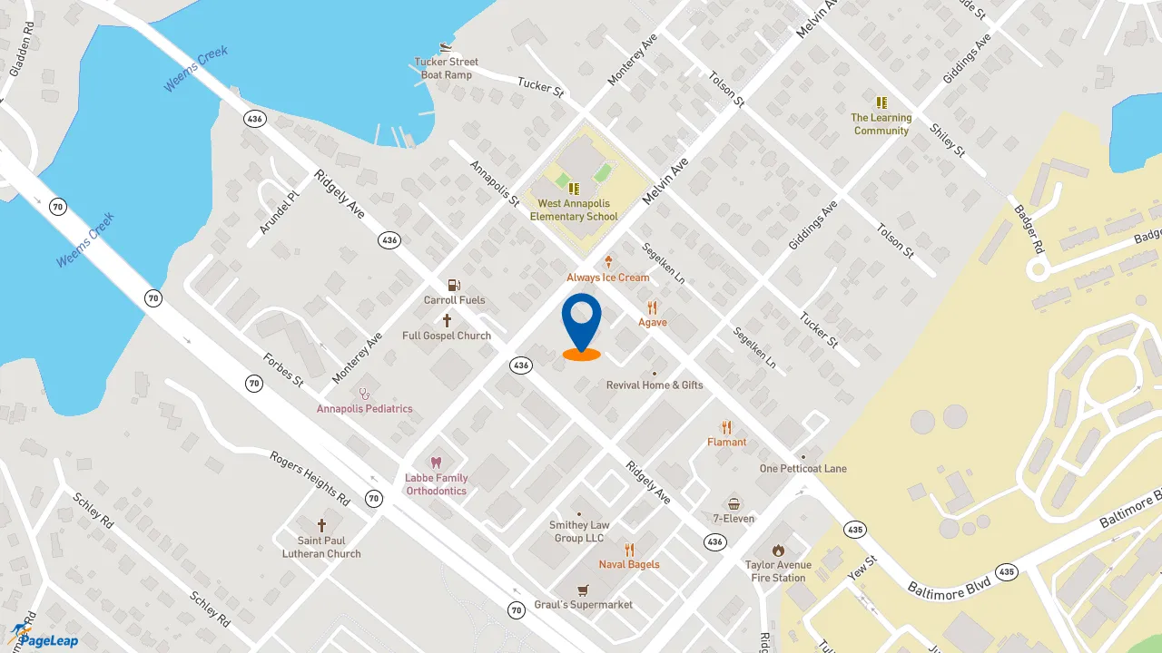 https://pageleap.com map showing location of Edward Jones - Financial Advisor: Bob Reedy, CFP® in Annapolis.