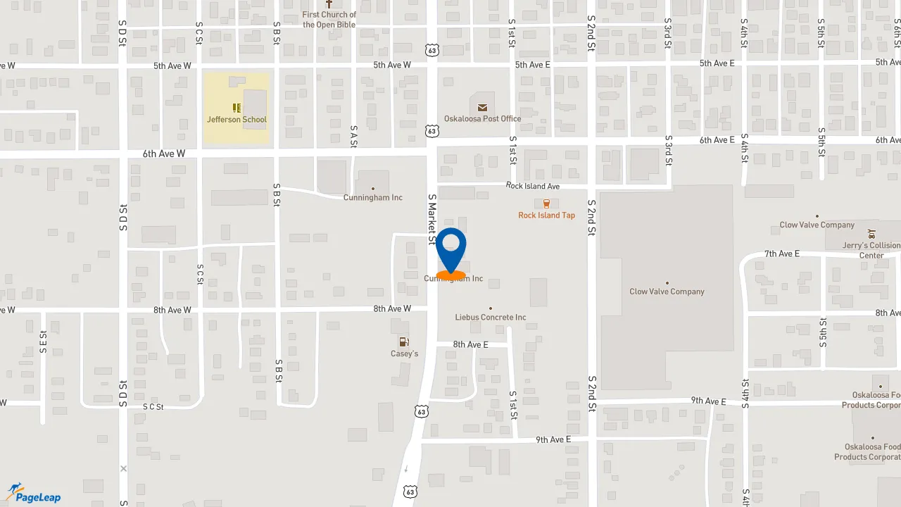 https://pageleap.com map showing location of Edward Jones - Financial Advisor: Brandon Kain in Oskaloosa.
