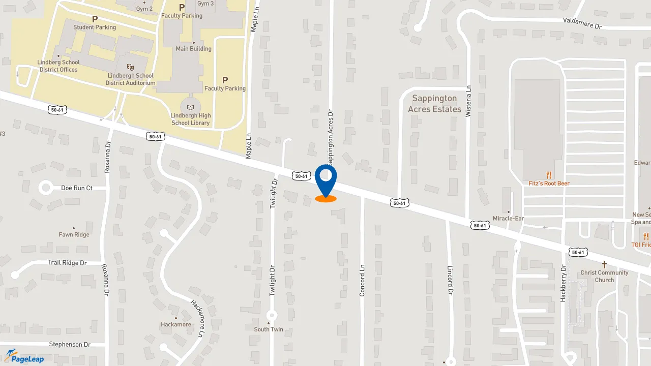 PageLeap.com map showing location of Edward Jones - Financial Advisor: Chip Myers, CFP® in St Louis.