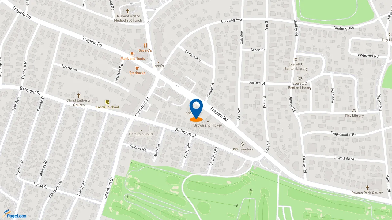 https://pageleap.com map showing location of Edward Jones - Financial Advisor: Jeff Corrigan in Belmont.