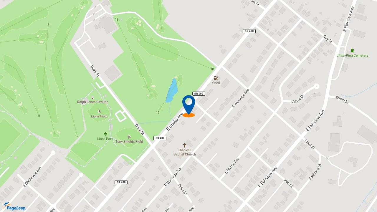 https://pageleap.com map showing location of Edward Jones - Financial Advisor: Richard M Haney, CFP®|CLU®|AAMS™ in Johnson City.