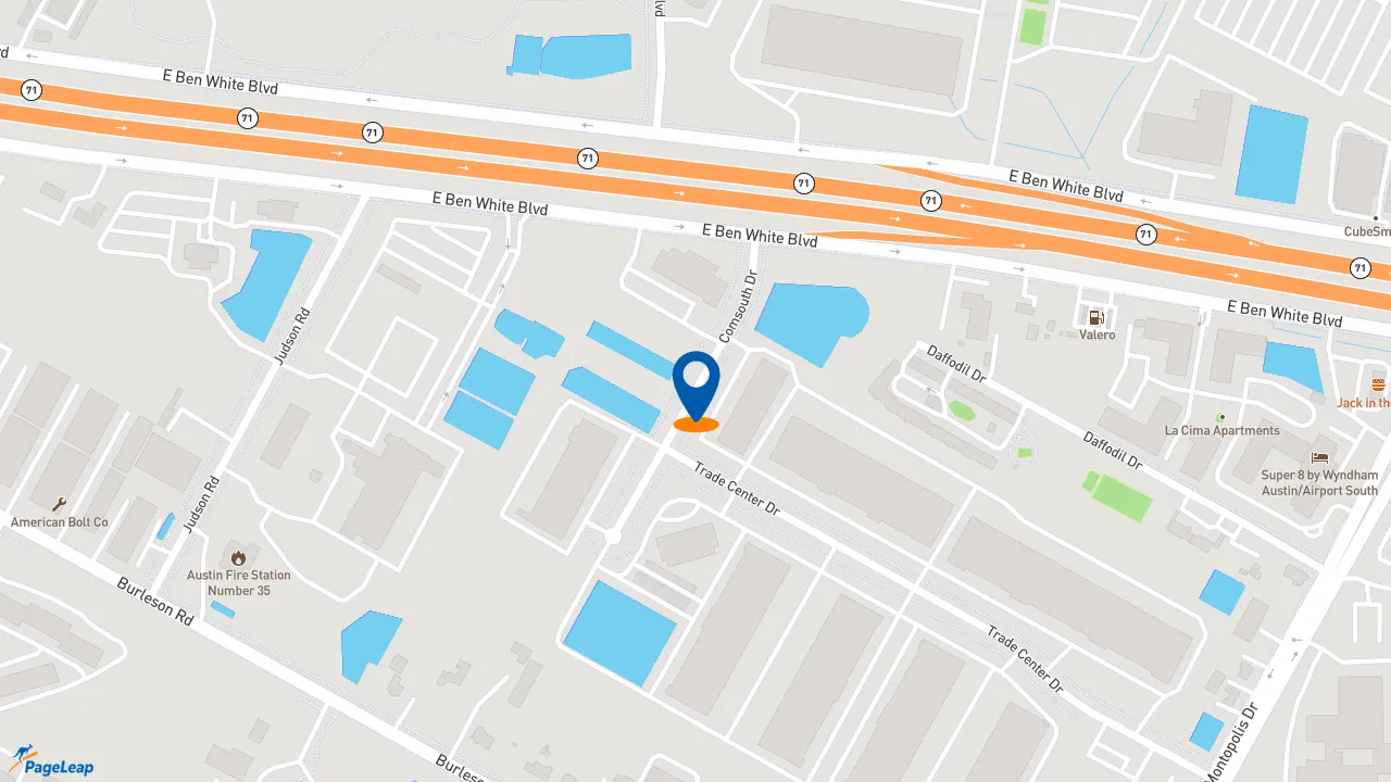 https://pageleap.com map showing location of El Camaron Taco in Austin.