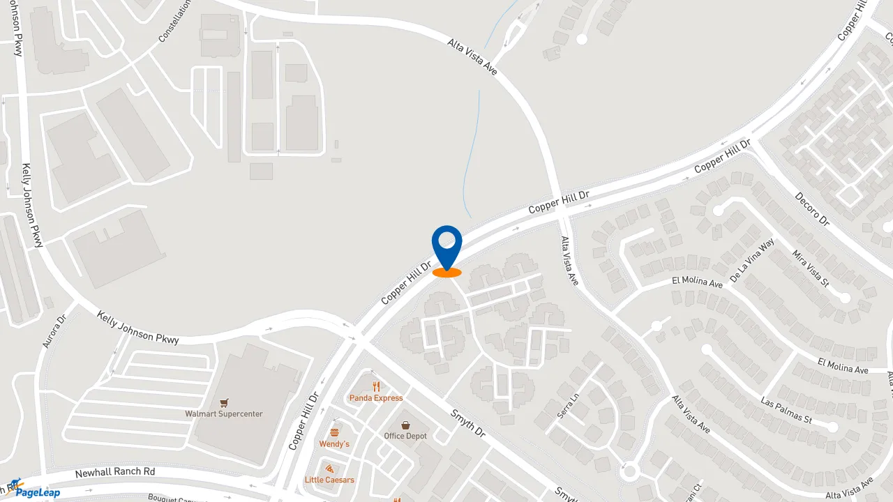 https://pageleap.com map showing location of El Pollo Loco in Santa Clarita.