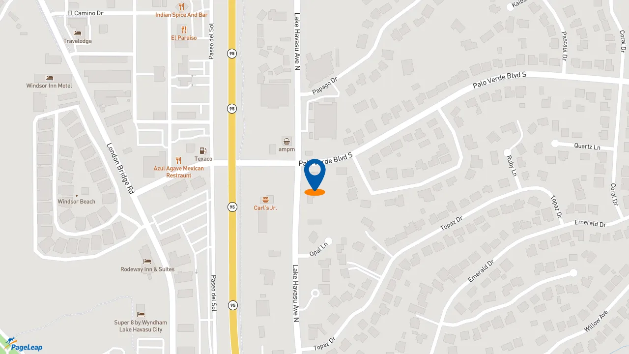 https://pageleap.com map showing location of El Pollo Loco in Lake Havasu City.