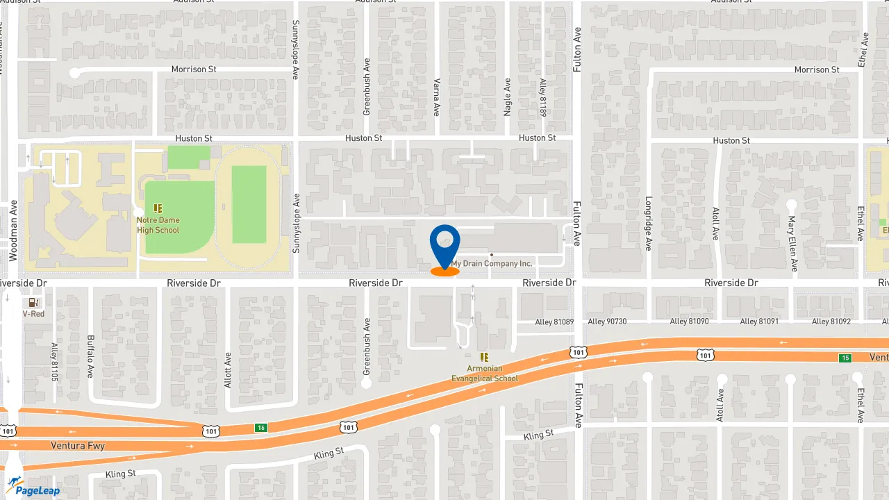 https://pageleap.com map showing location of El Pollo Loco in Sherman Oaks.