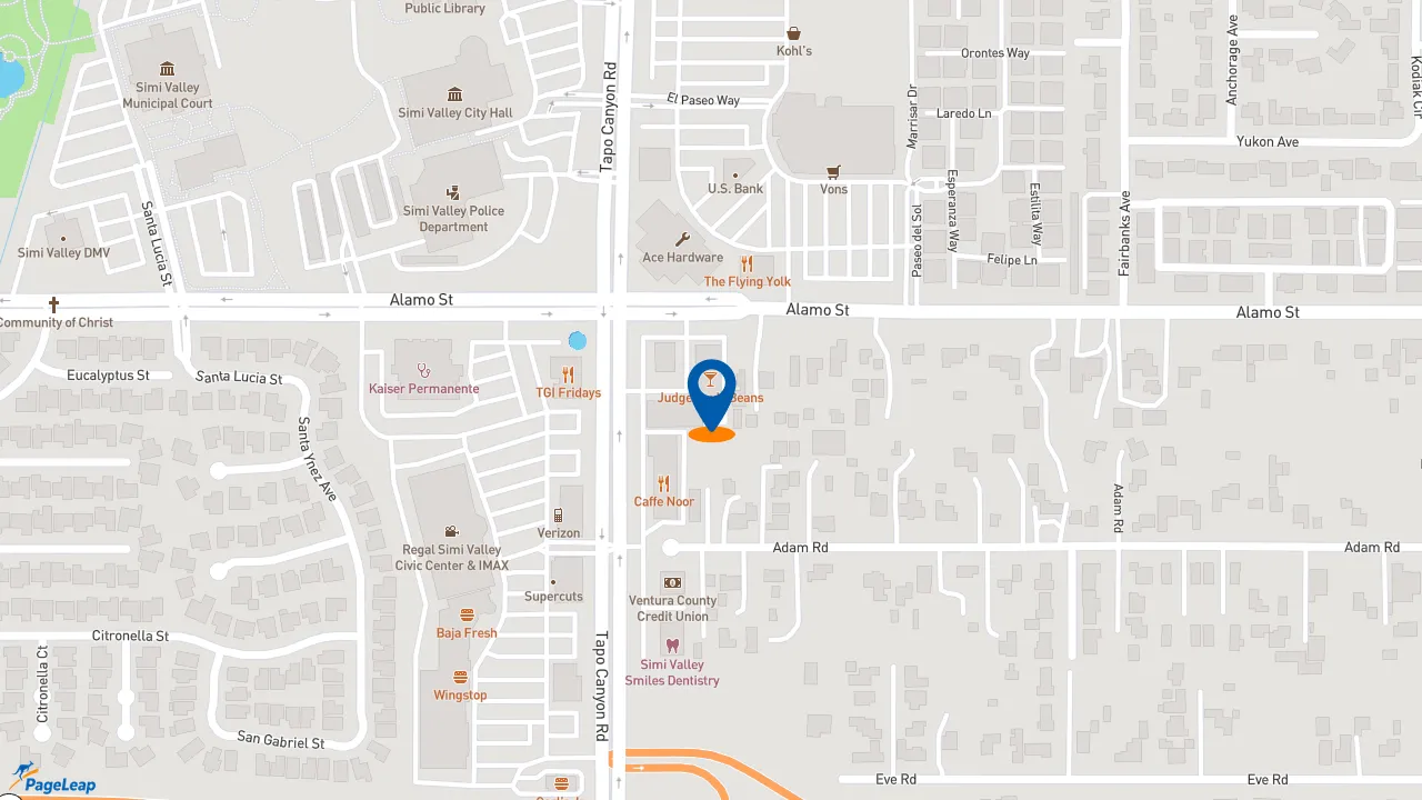 https://pageleap.com map showing location of El Pollo Loco in Simi Valley.
