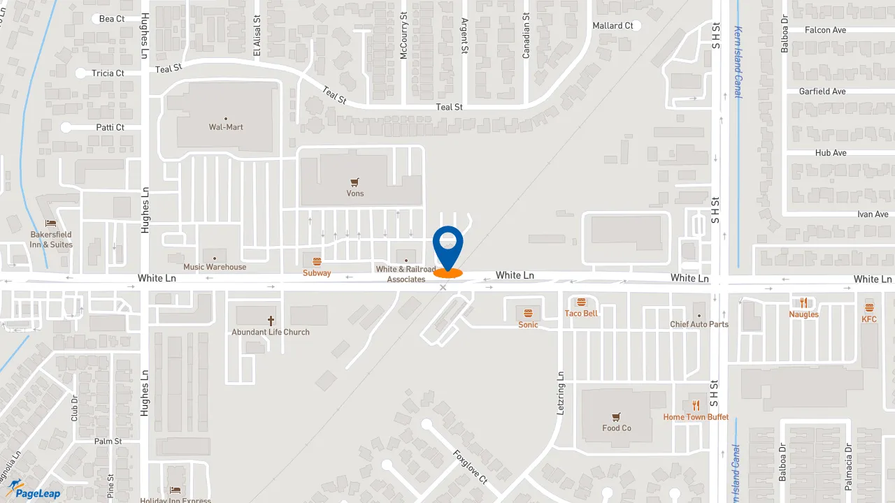 https://pageleap.com map showing location of El Pollo Loco in Bakersfield.