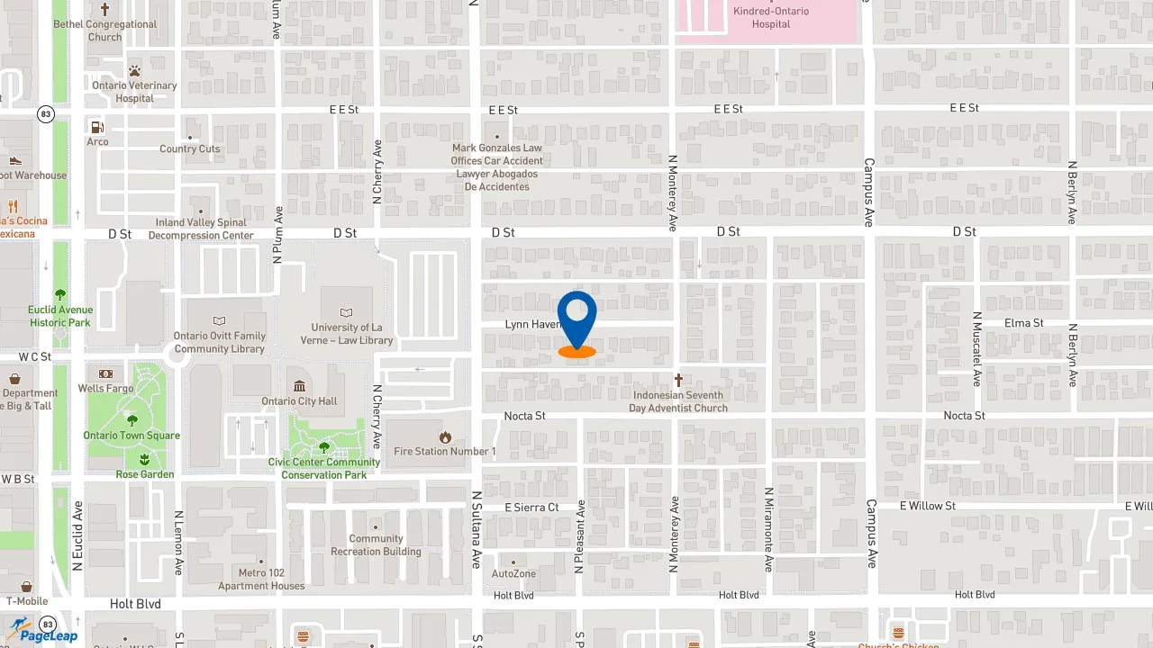 https://pageleap.com map showing location of Farmer Boys in Ontario.