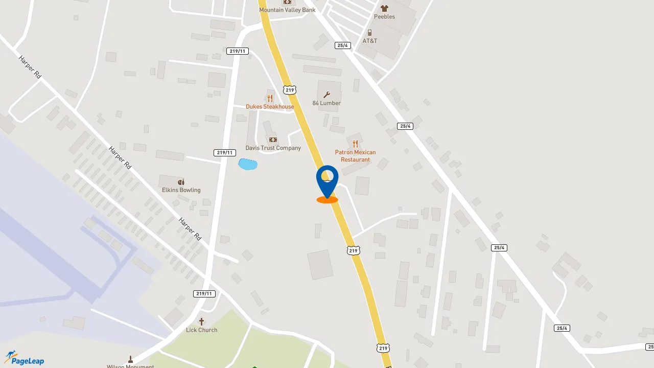 https://pageleap.com map showing location of FaZe Subs in Elkins.