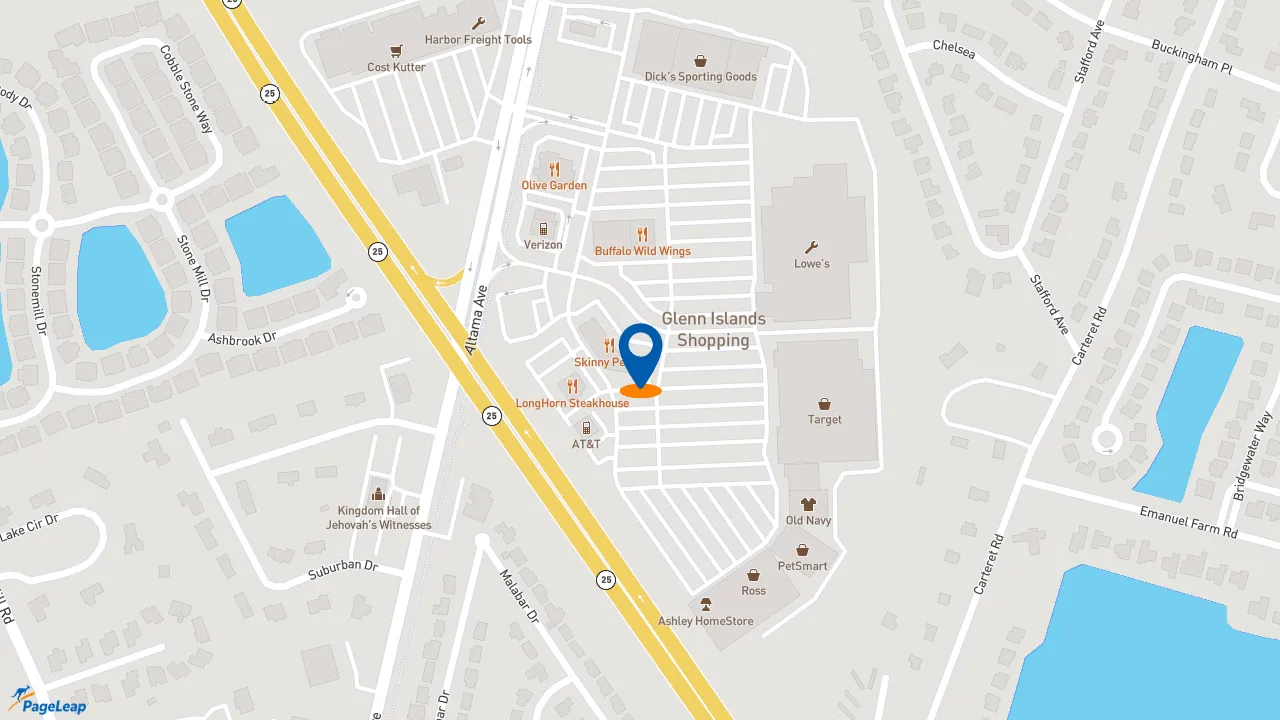 https://pageleap.com map showing location of Firehouse Subs Brunswick in Brunswick.