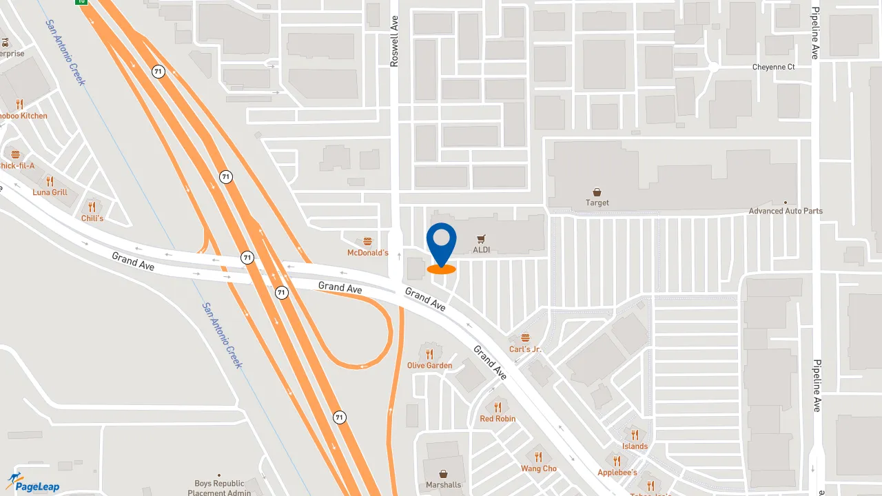 https://pageleap.com map showing location of Firehouse Subs Chino Spectrum Mall in Chino.